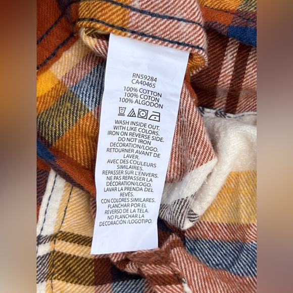 The Children’s Place Boys Plaid Flannel Poplin Button Up Shirt - Ginger Bread - Picture 6 of 9